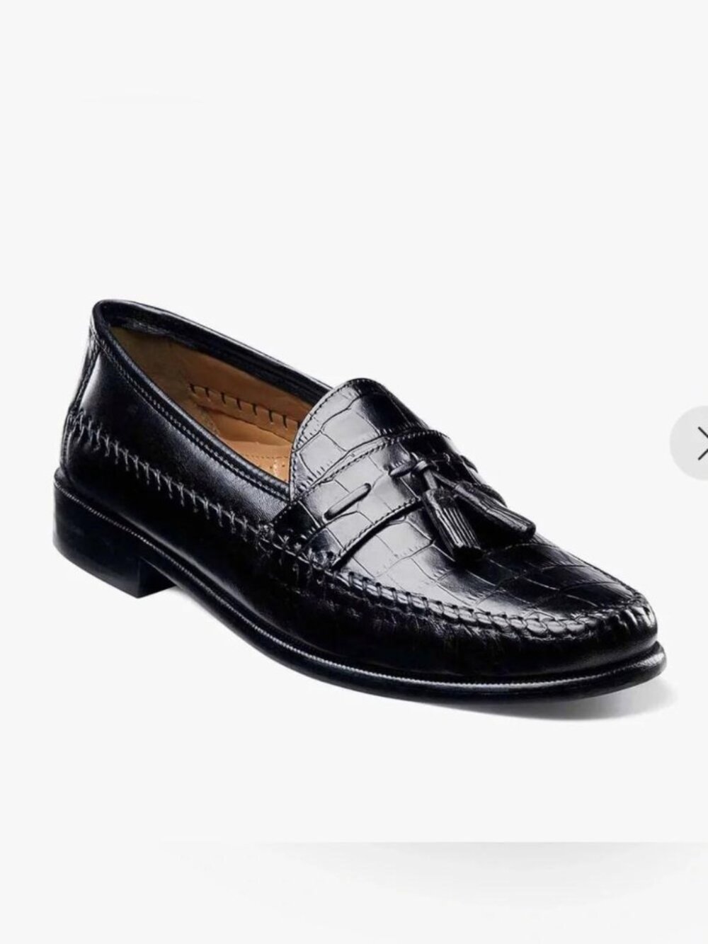 Florsheim Pisa Black Moc Toe Tassel Loafer 9.5D